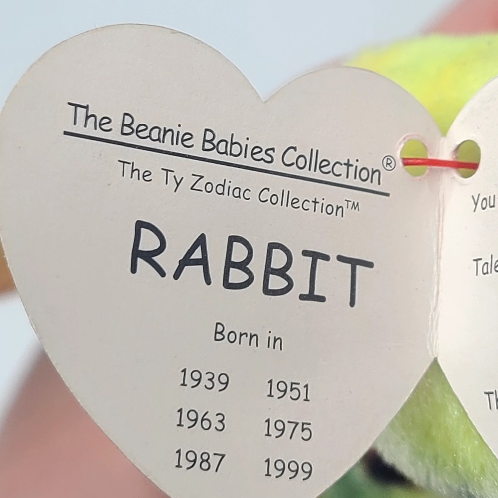 Vtg Ty Beanie Babies Zodiac Collection Lot Of 2 Horse Rabbit Astrology - Picture 2 of 5